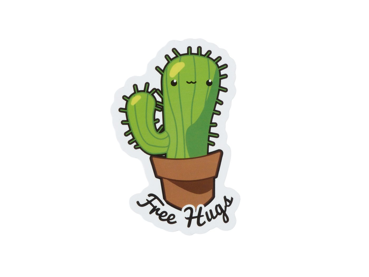 ダイカットステッカー 作例・サボテン Free Hugs